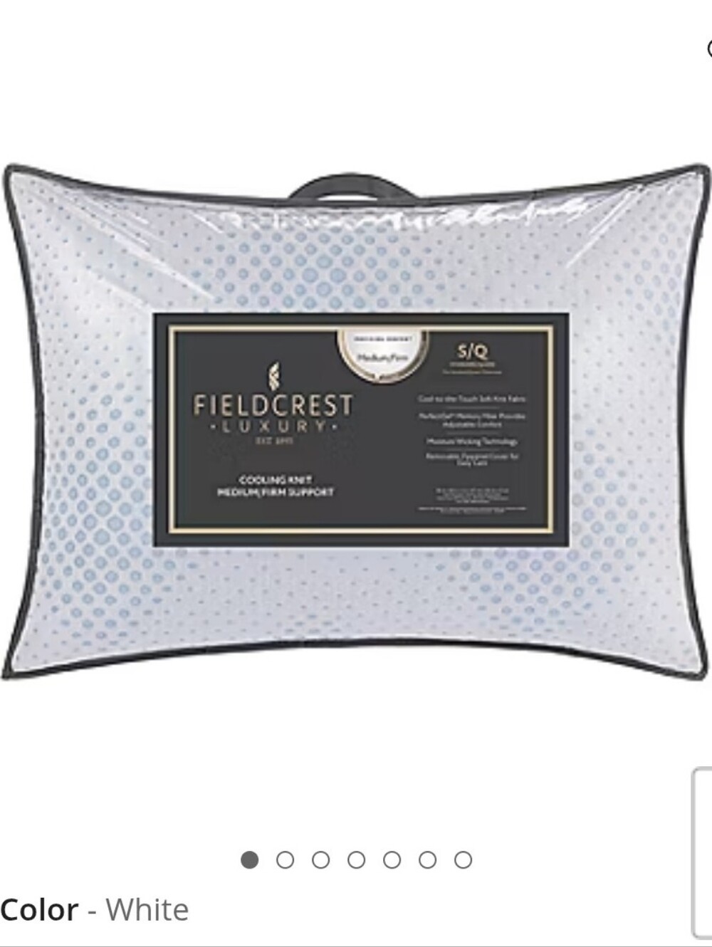 Fieldcrest $72 Cooling Knit Firm Support Pillow King